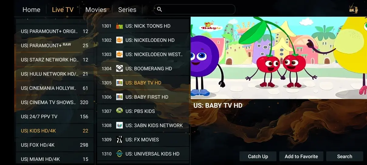 Video on demand catalog browser on norsk iptv