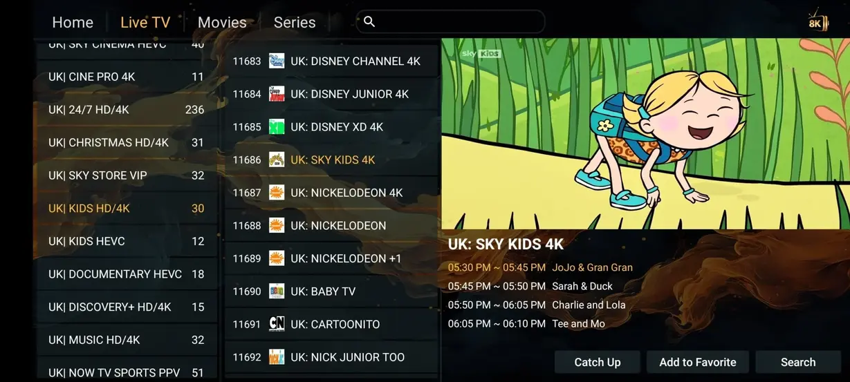 Audio and subtitle track selector on norsk iptv