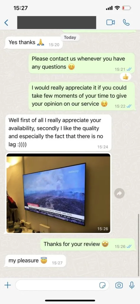 WhatsApp support assistant resolving playlist query