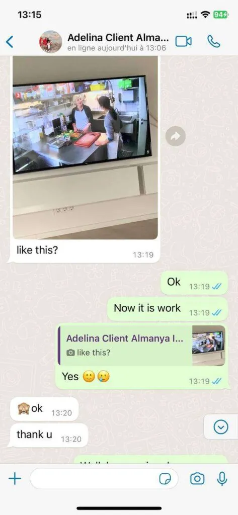 Multi screen setup assistance on WhatsApp chat