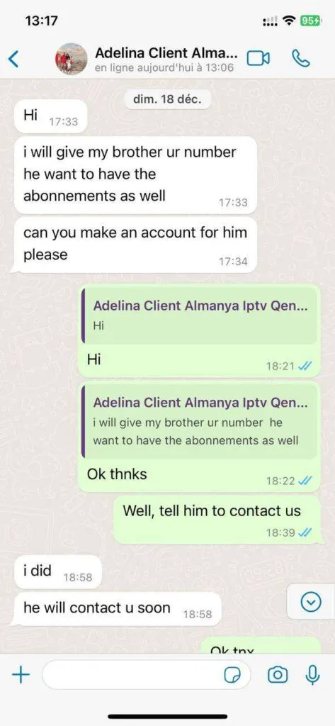 Instant delivery of M3U link and Xtream codes on WhatsApp